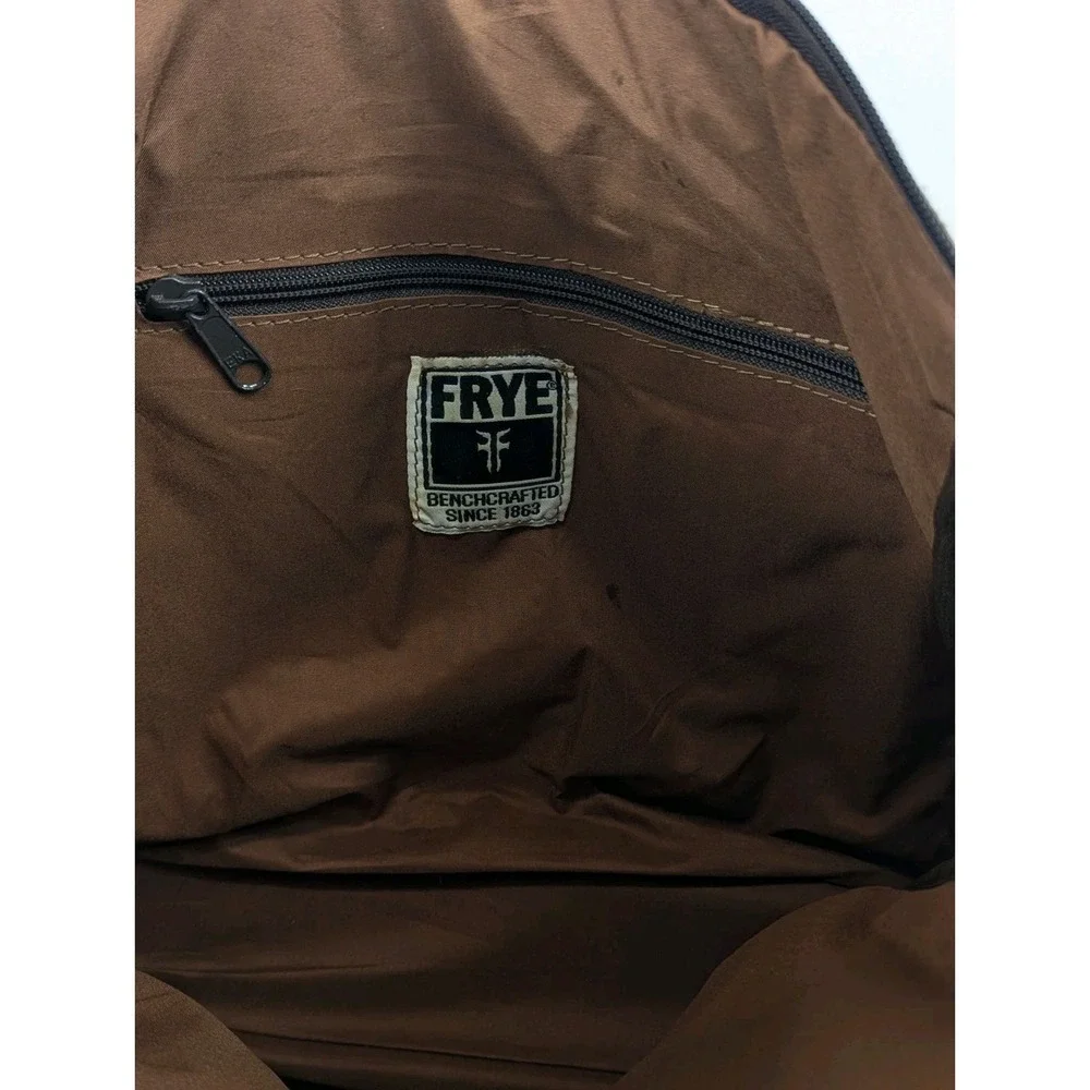 FRYE Gia Simple Leather Tote Hobo Shoulder Bag‎ Cognac Brown Large